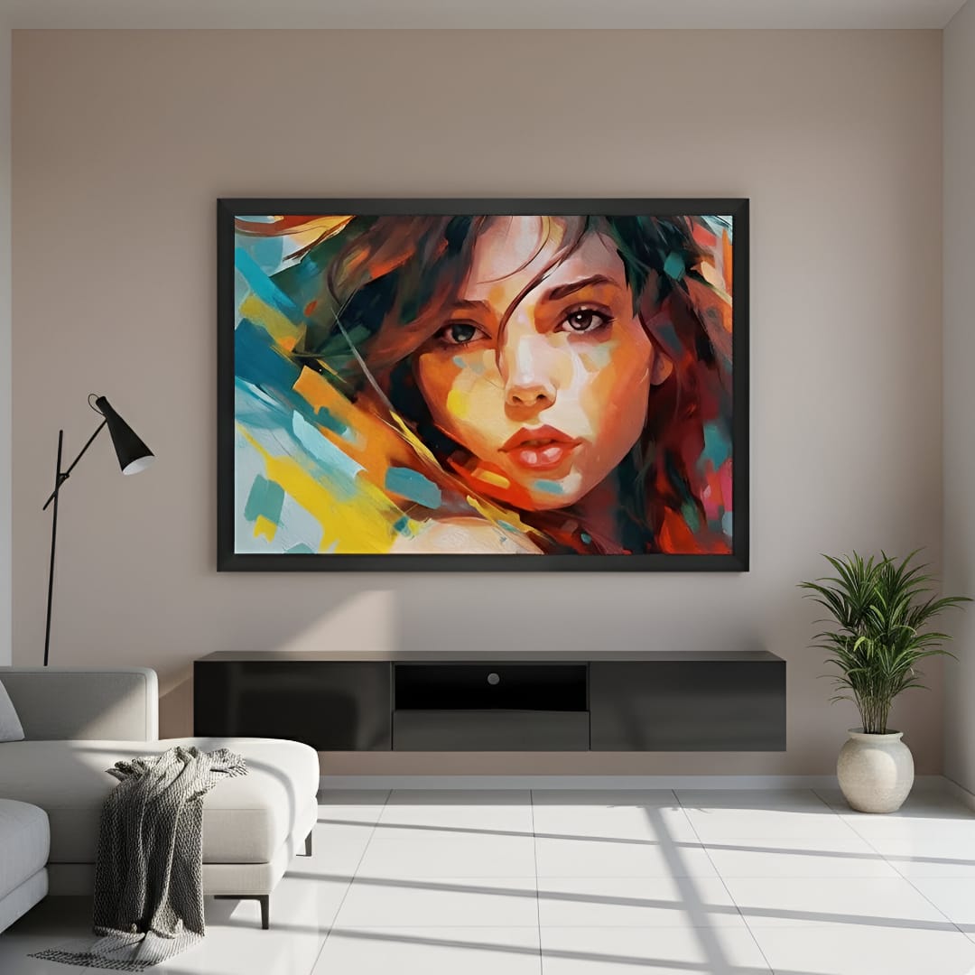 Colorful Abstract Female Canvas Wall Art