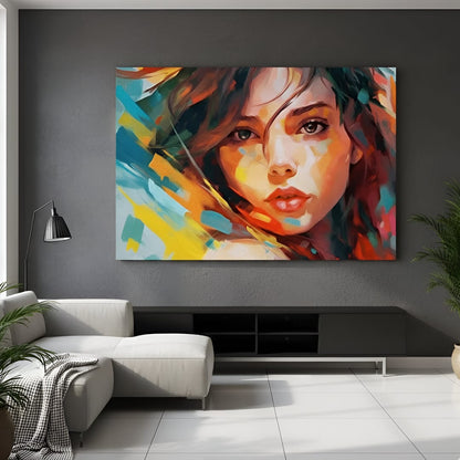 Colorful Abstract Female Canvas Wall Art