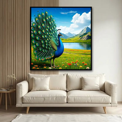 Peacock  Vastu Wildlife Canvas Wall Art Painting for Living Room, Home, and Office