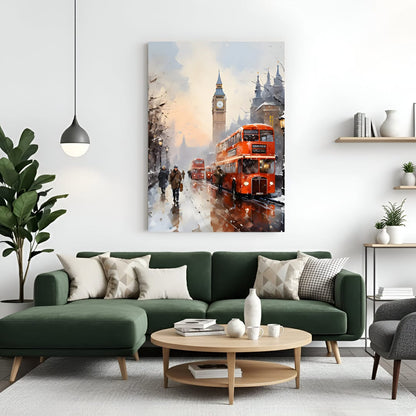 London Winter Street Canvas Wall Art