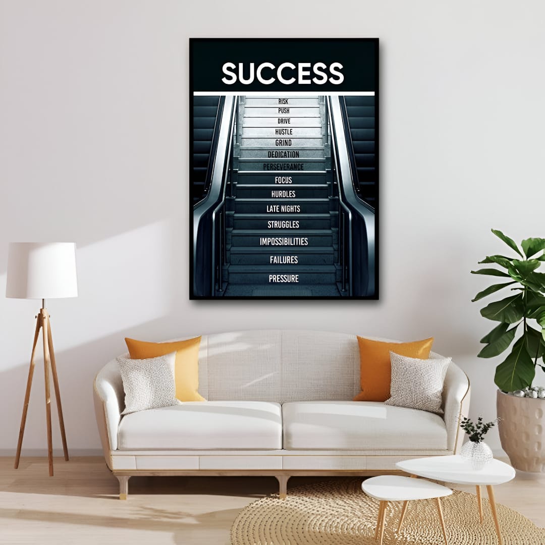 Success Stairs Canvas Wall Art