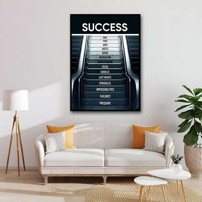 Success Stairs Canvas Wall Art
