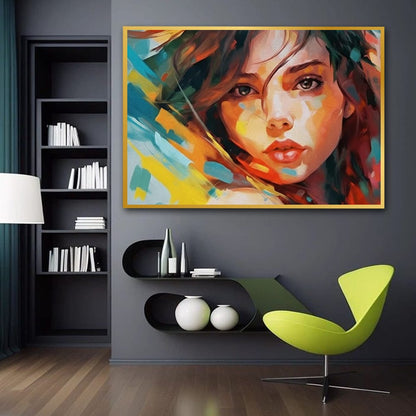 Colorful Abstract Female Canvas Wall Art