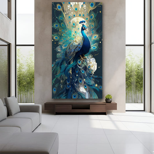 Peacock vastu wall canvas painting For Bedroom And Home Decor