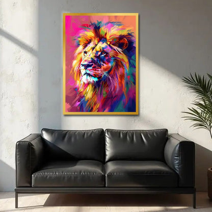 Lion Canvas Wall Art Wildlife Painting 