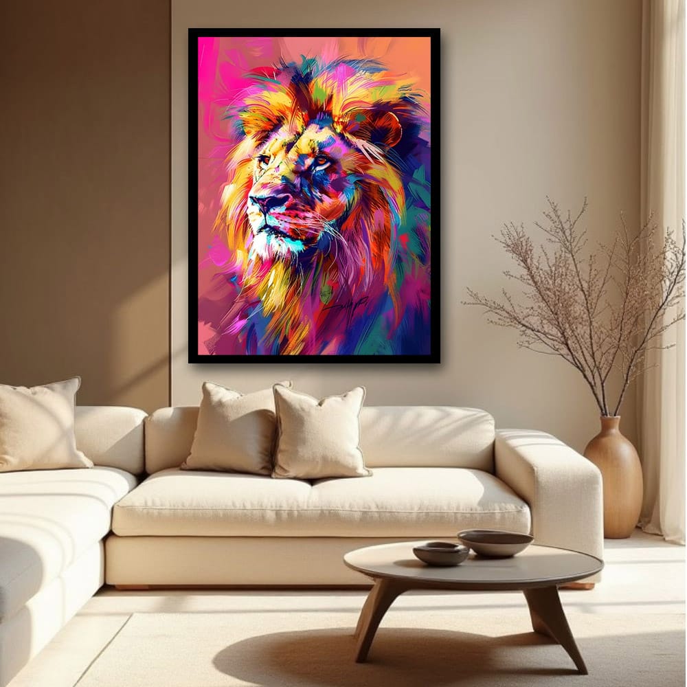 Lion Canvas Wall Art Wildlife Painting 