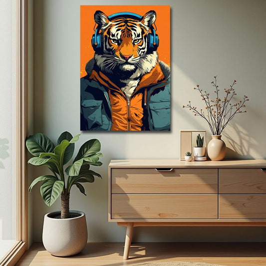 Tiger Canvas Wall Art Wildlife Painting 