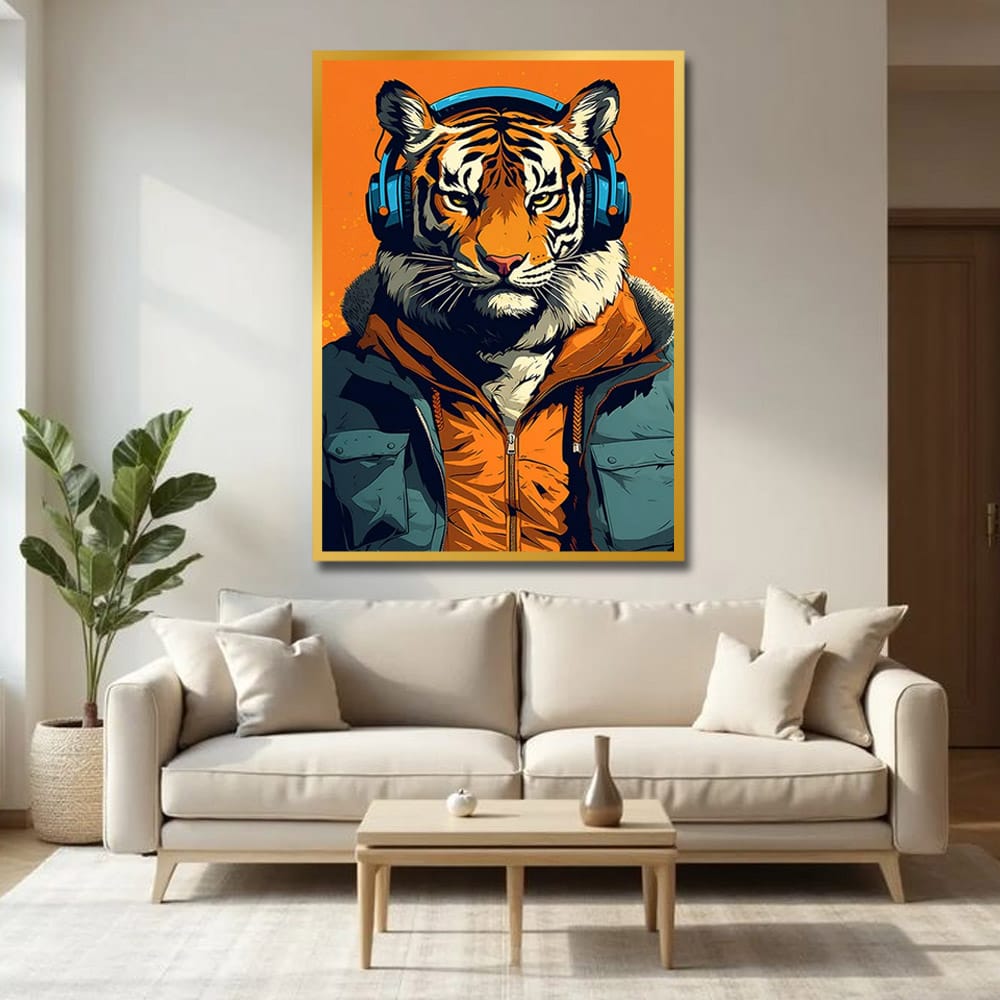 Tiger Canvas Wall Art Wildlife Painting 