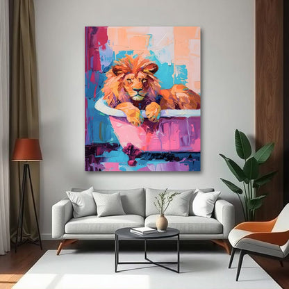 Lion Canvas Wall Art Wildlife Painting 