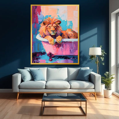 Lion Canvas Wall Art Wildlife Painting 
