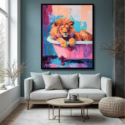 Lion Canvas Wall Art Wildlife Painting 