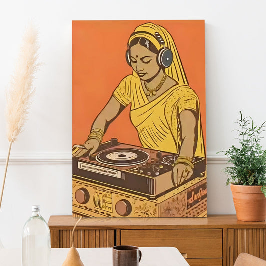 Desi DJ Vibes – Modern Indian Pop Art Canvas Wall Décor