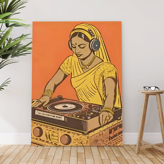 Desi DJ Vibes – Modern Indian Pop Art Canvas Wall Décor