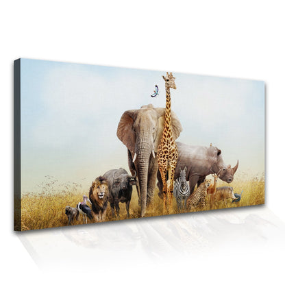 Safari Animals in Africa Canvas Wall Art Painting