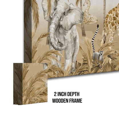 Safari Animals Golden Hour Wallpaper Mural Canvas Wall Art Painting