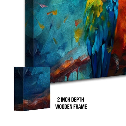 Colorful Macaw Parrots on Branch Canvas Wall Art Painting