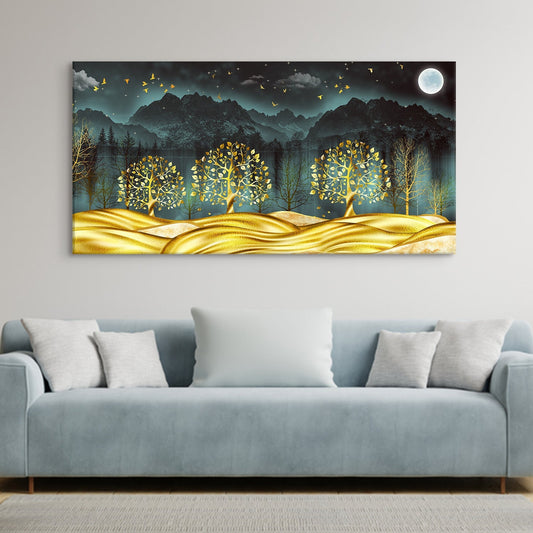 Golden Dreamscape Canvas Wall Art Paintings