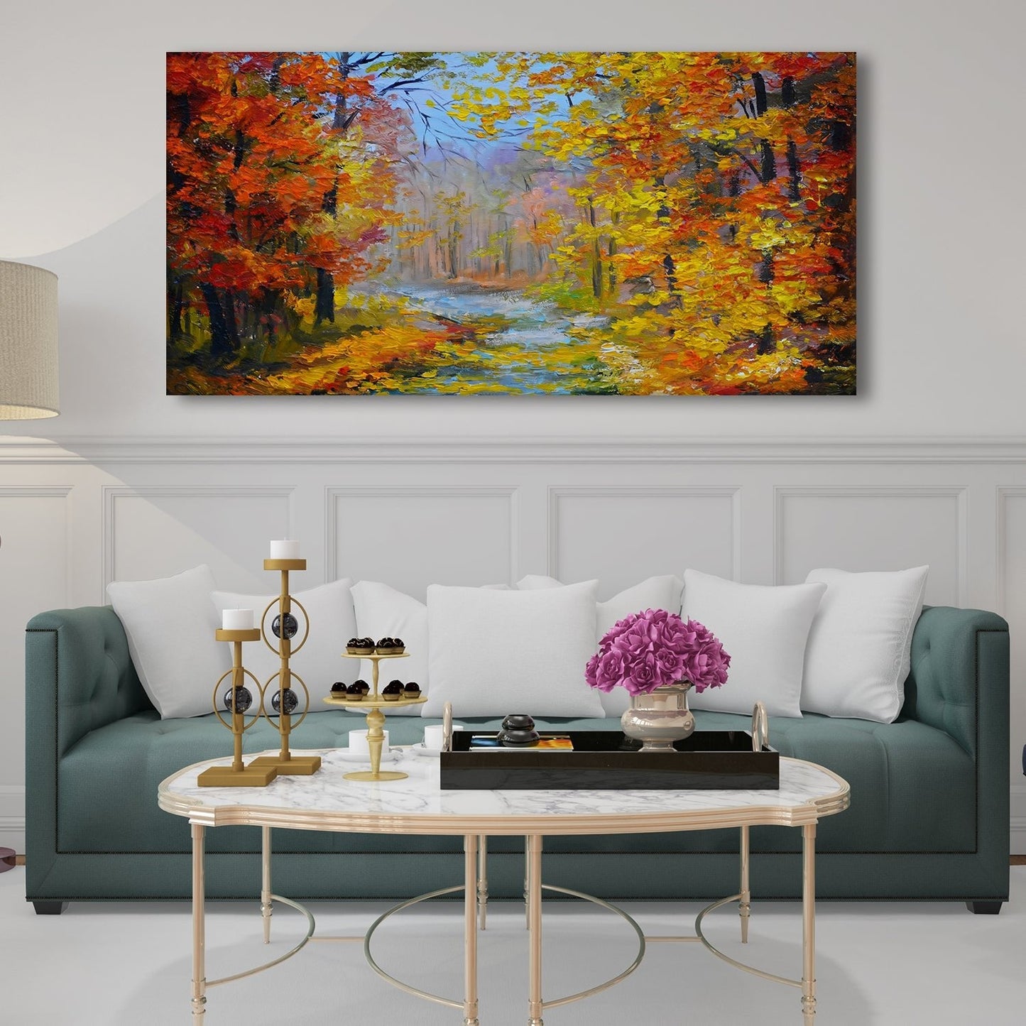 Autumn Forest Landscape  Canvas Wall Art Paintings