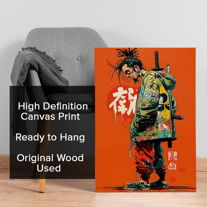 Katana & Kicks canvas wall art painting
