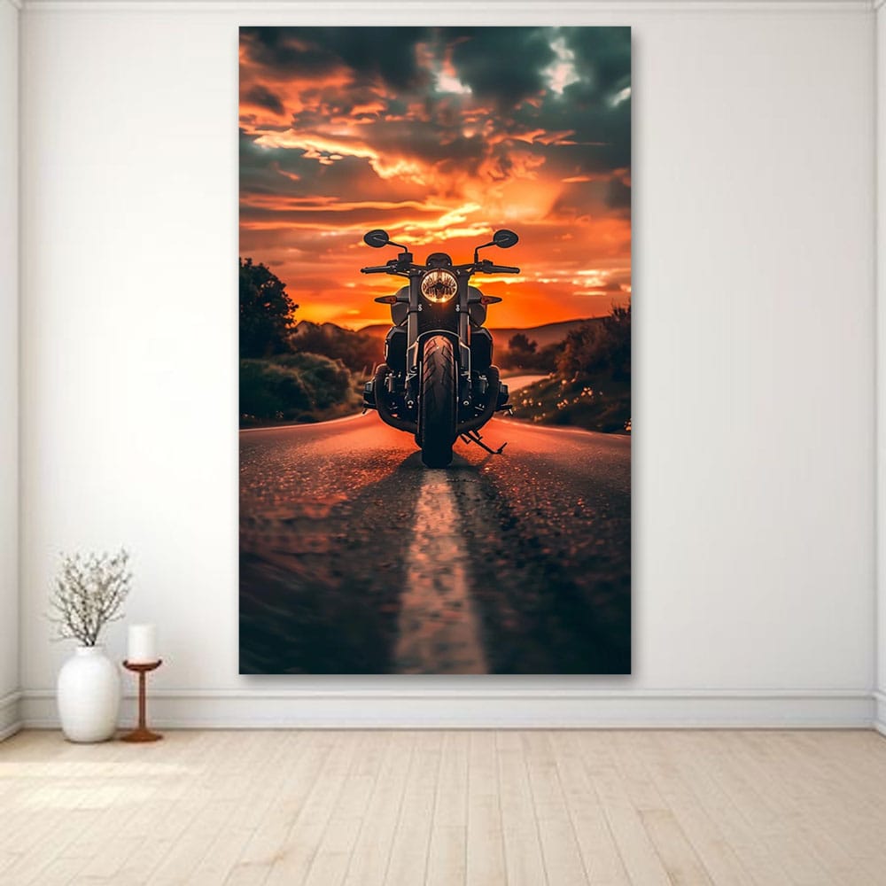 Bike Canvas Wall Painting For Bedroom And Drawing Room Decoration