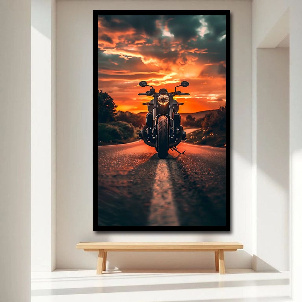 Bike Canvas Wall Painting For Bedroom And Drawing Room Decoration