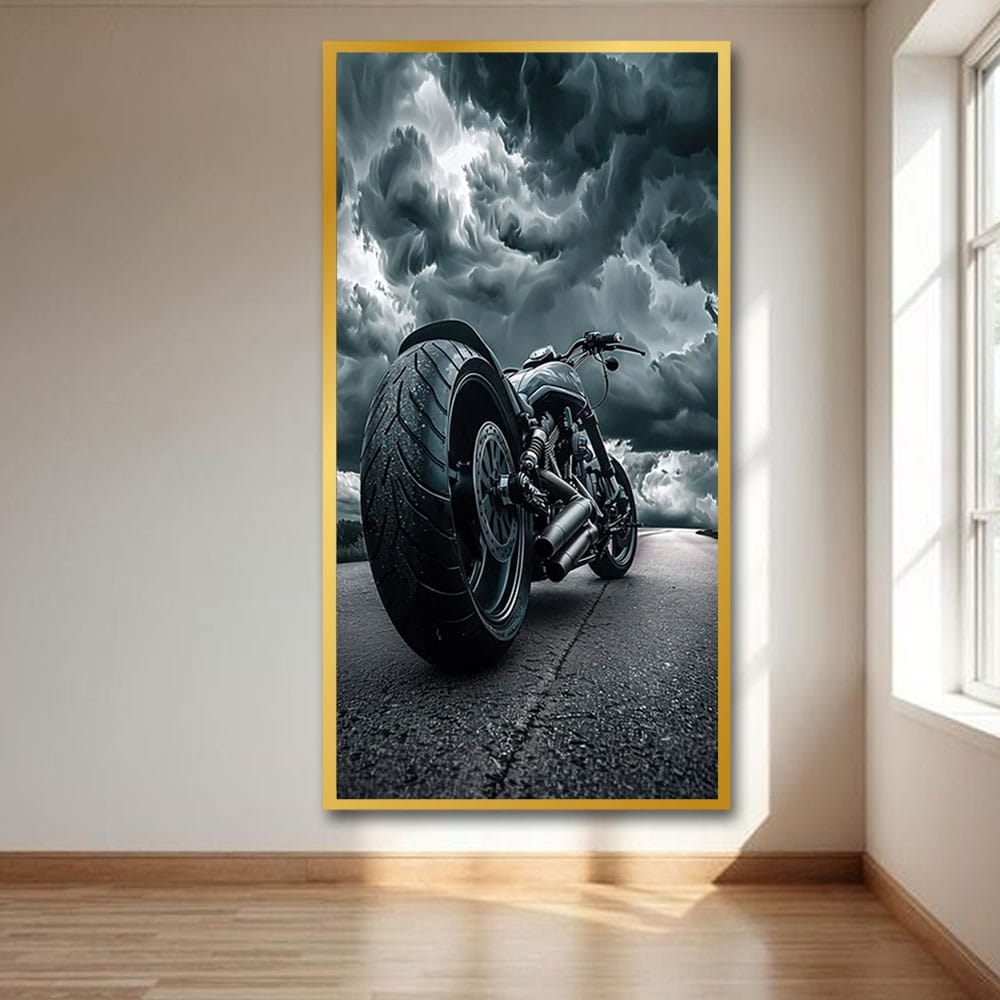 Bike Canvas Wall Painting For Bedroom And Drawing Room Decor