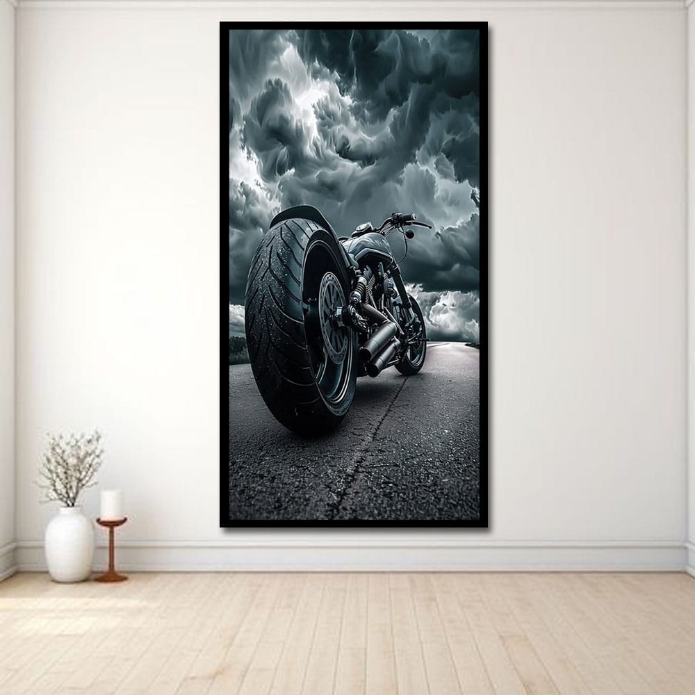 Bike Canvas Wall Painting For Bedroom And Drawing Room Decor