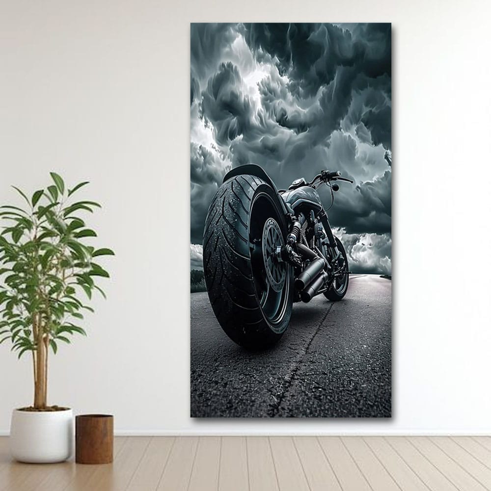 Bike Canvas Wall Painting For Bedroom And Drawing Room Decor