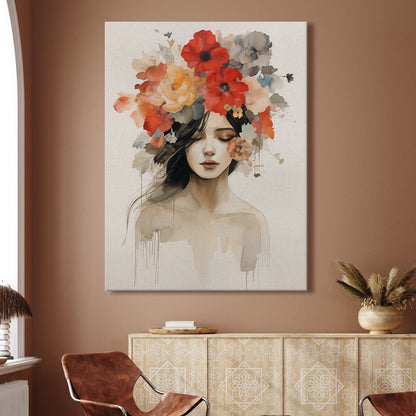 Boho Chic Floral Canvas Wall Art Painting For Home and Office Wall Decoration