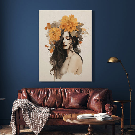 Boho Chic Floral Vintage Style Canvas Wall Art Painting