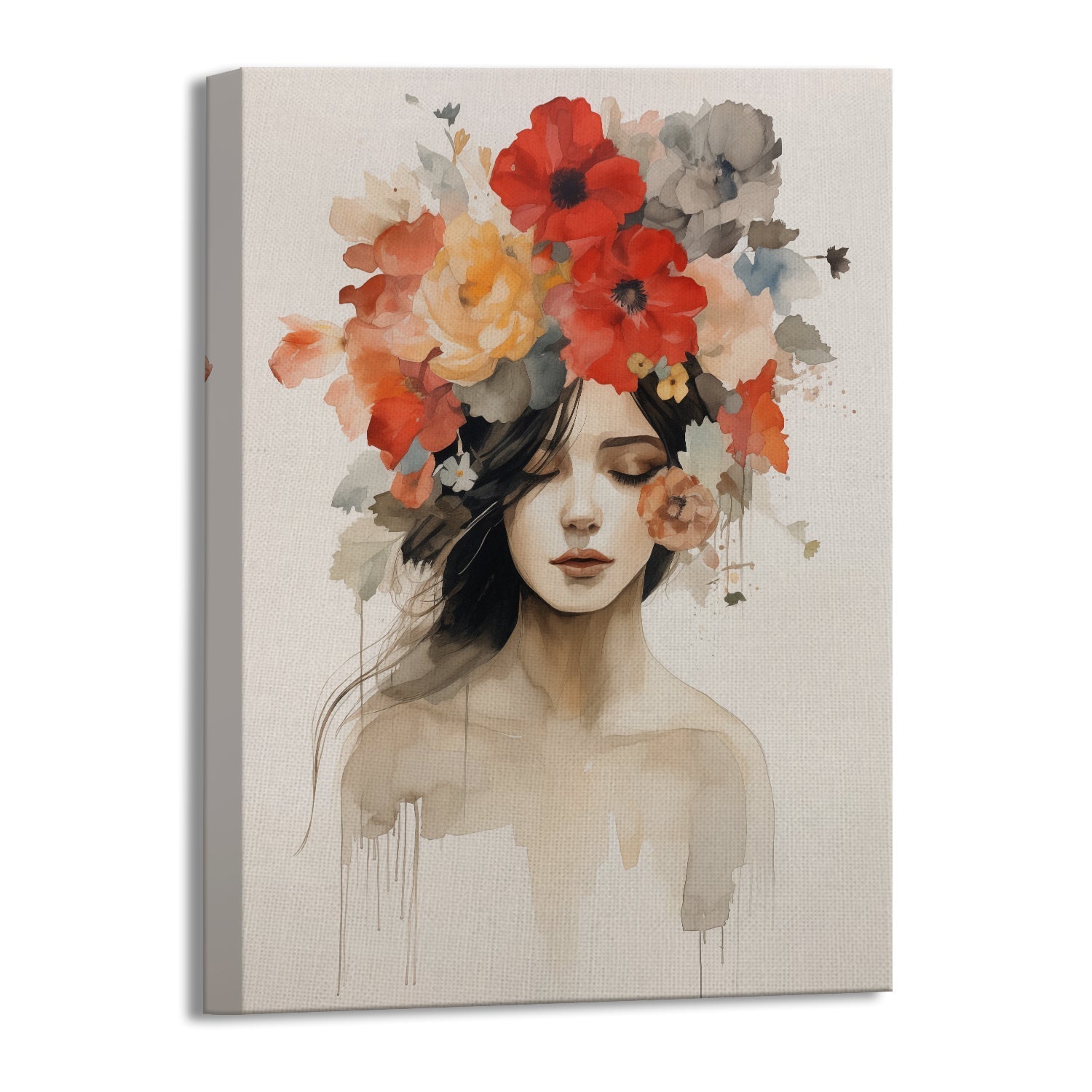 Hues Alive Unveiling a Stunning Girl Canvas Wall Art Painting 