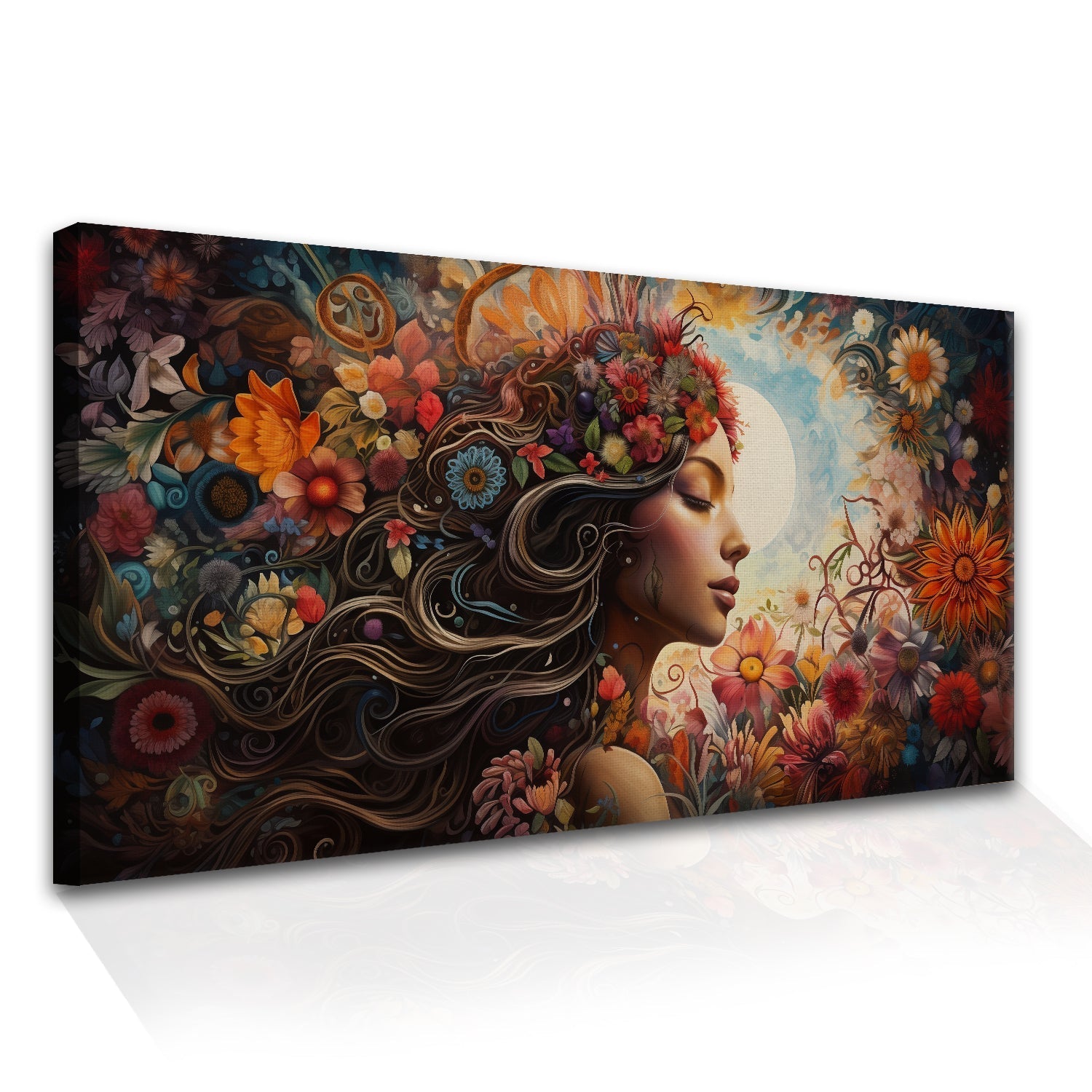 Ethereal Goddess of Blossoming Seasons Canvas Wall Art Painting 