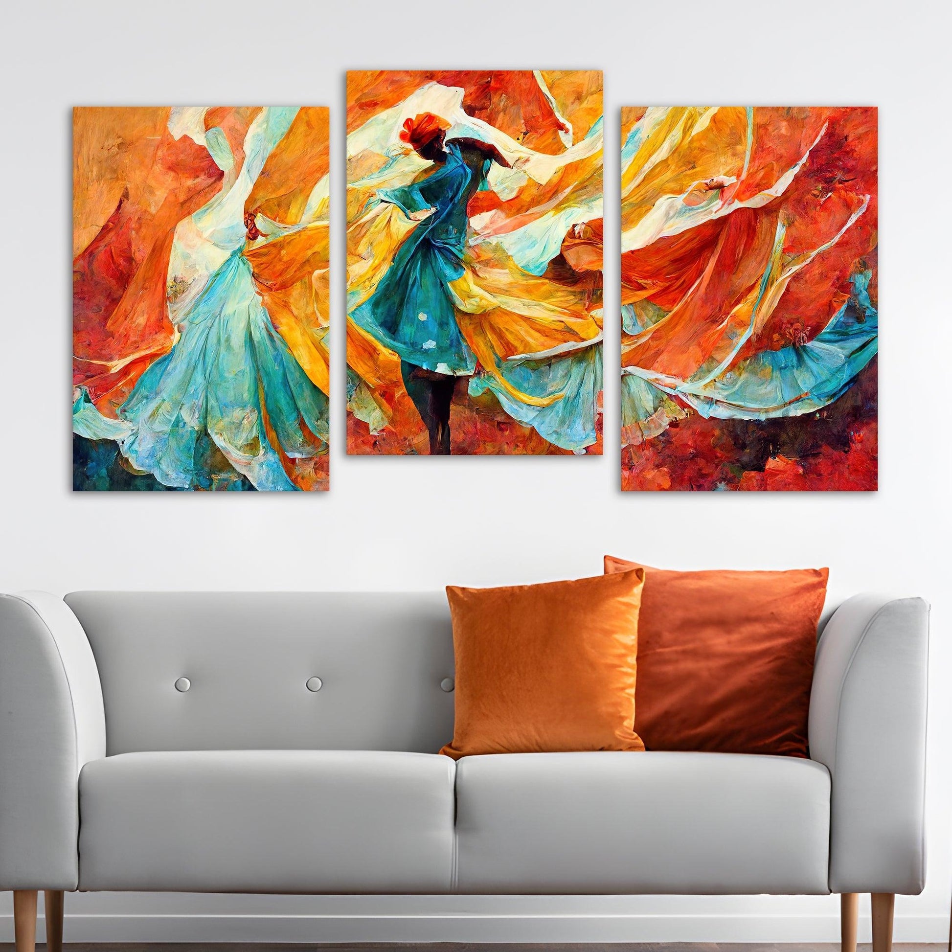 Dancer Portrait with Sunset Hues for hotel wall decor