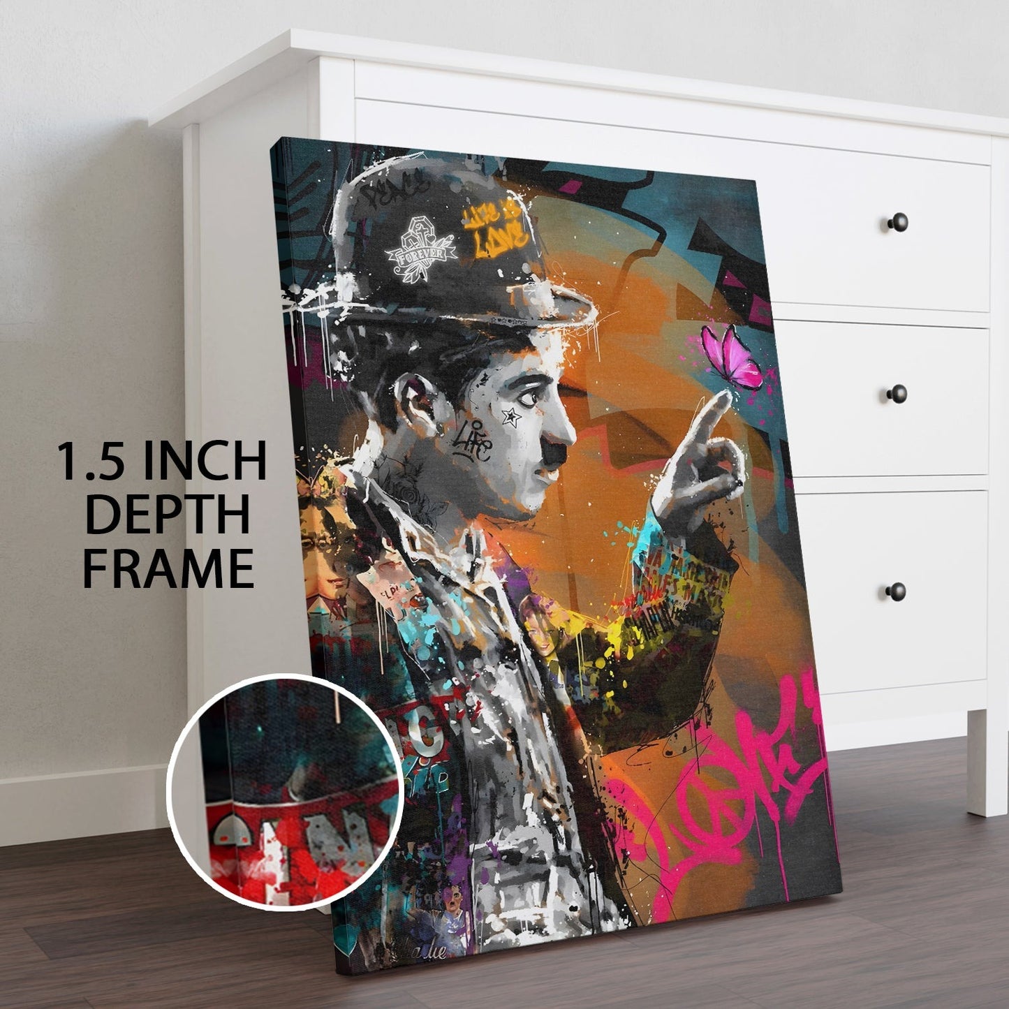 Charlie Chaplin Graffiti Wall Art