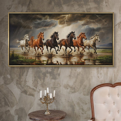 Seven Running Horses Wall Painting
