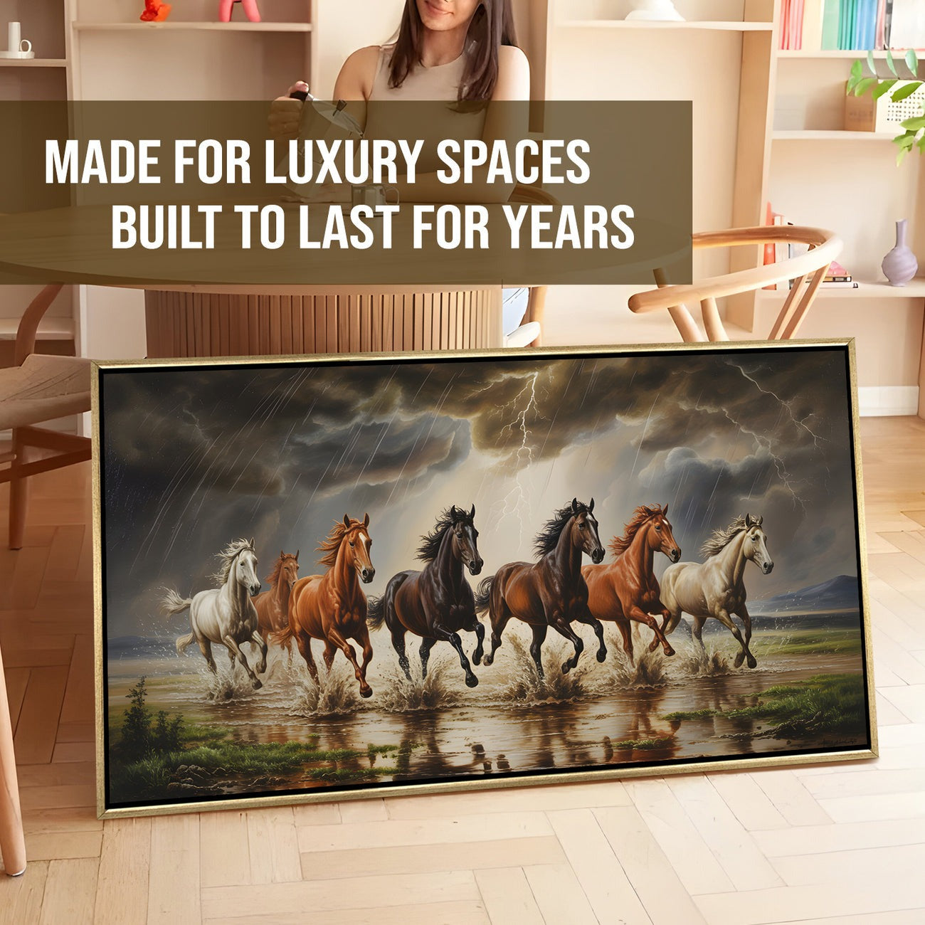 Seven Running Horses Wall Painting