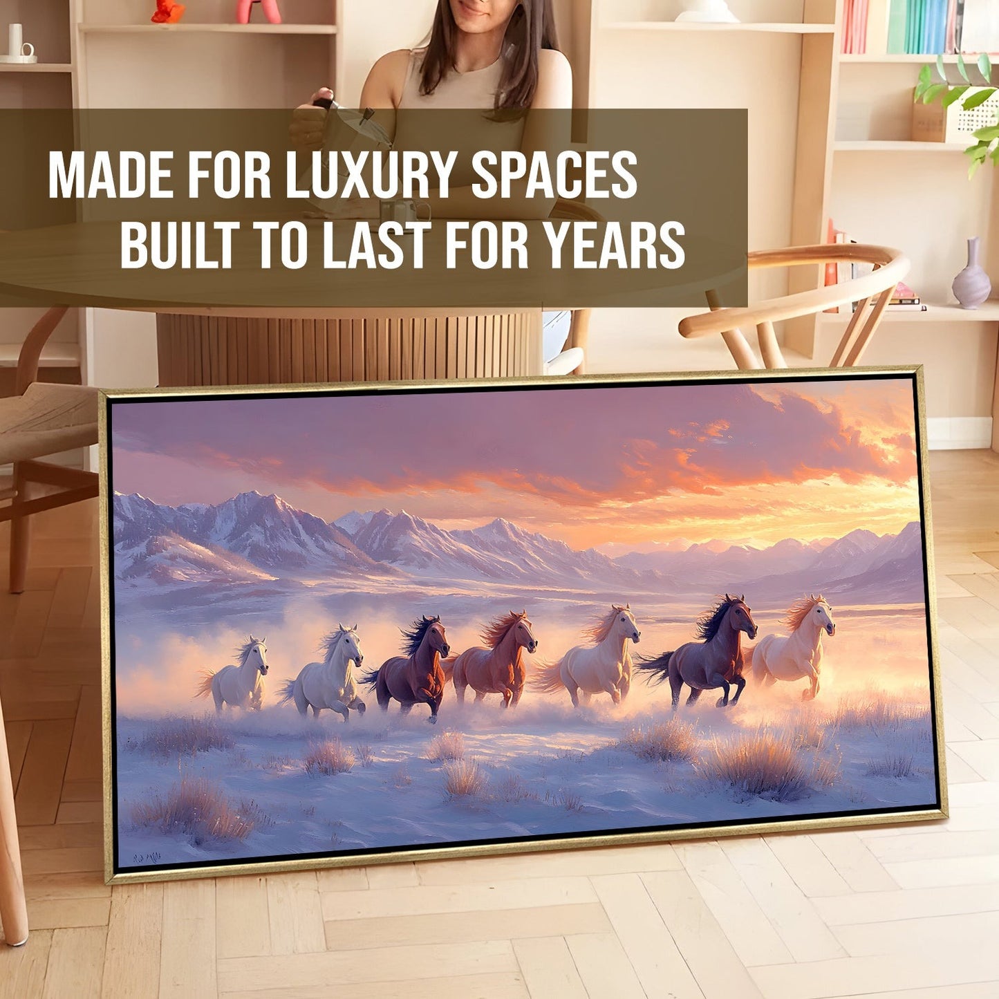 Seven Running Horses Vastu Canvas Painting for office decor