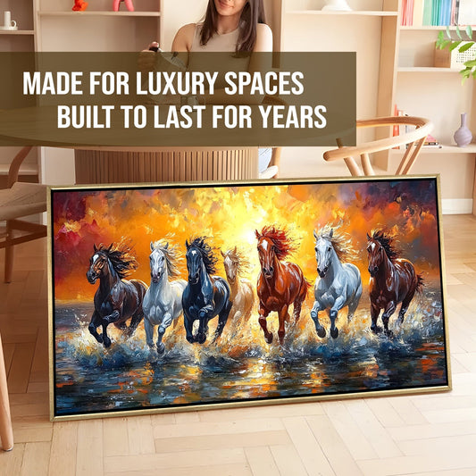 Seven Running Horses Vastu Canvas Painting