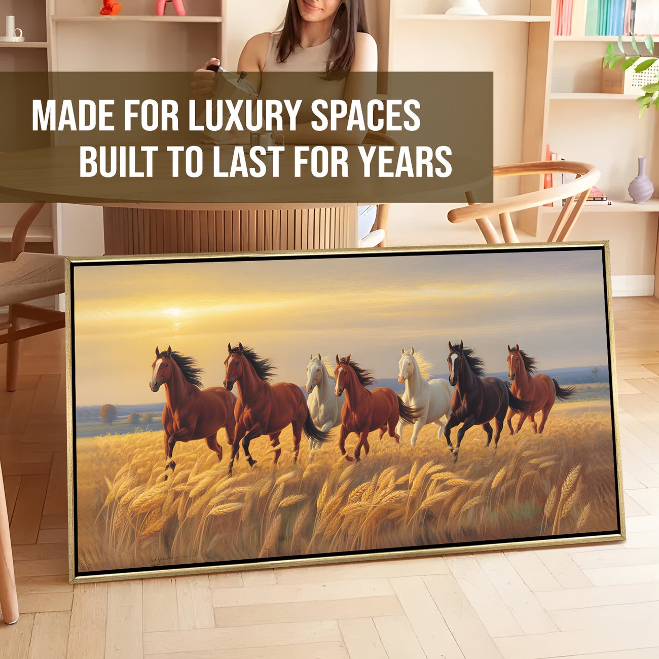 Seven Running Horses Canvas Painting