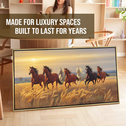 Seven Running Horses Canvas Painting