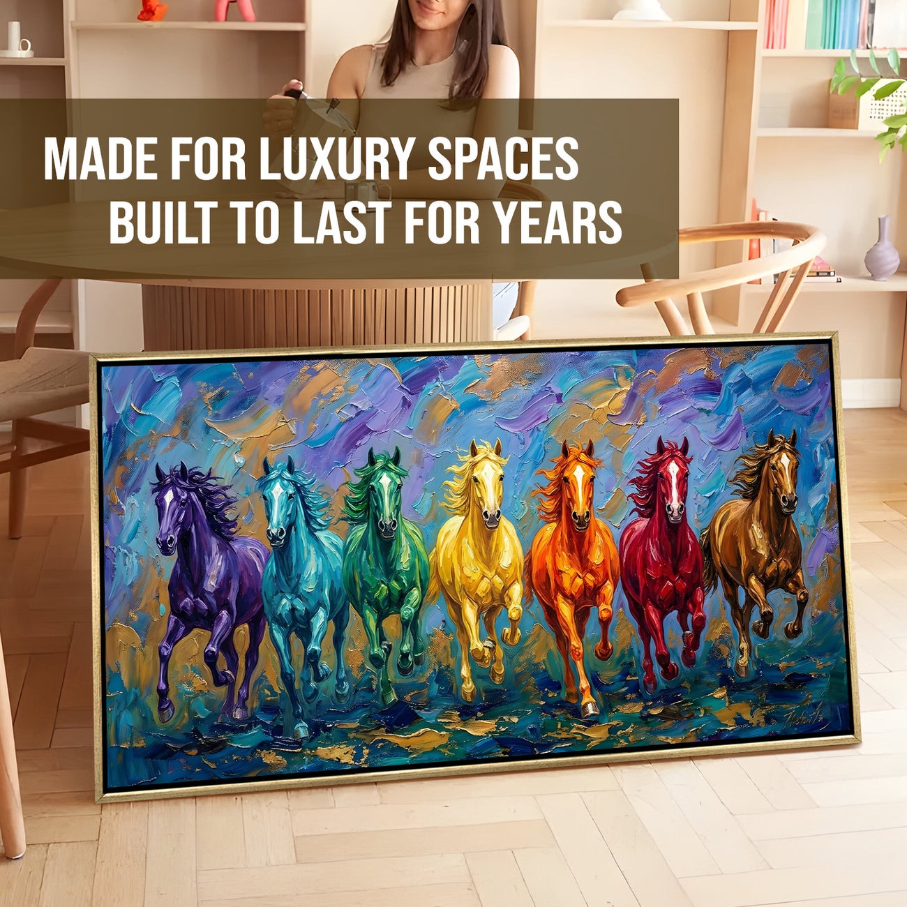 Seven Running Horses Canvas Painting for Home & Office