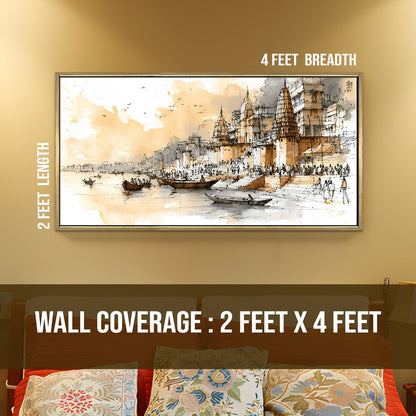 Banaras Ghats Canvas Painting