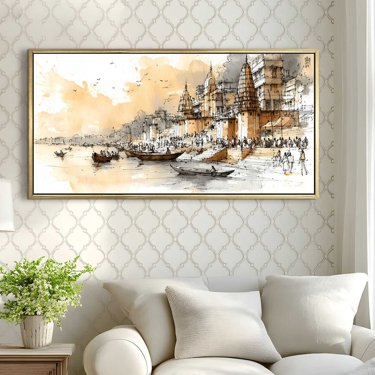 Banaras Ghats Canvas Painting