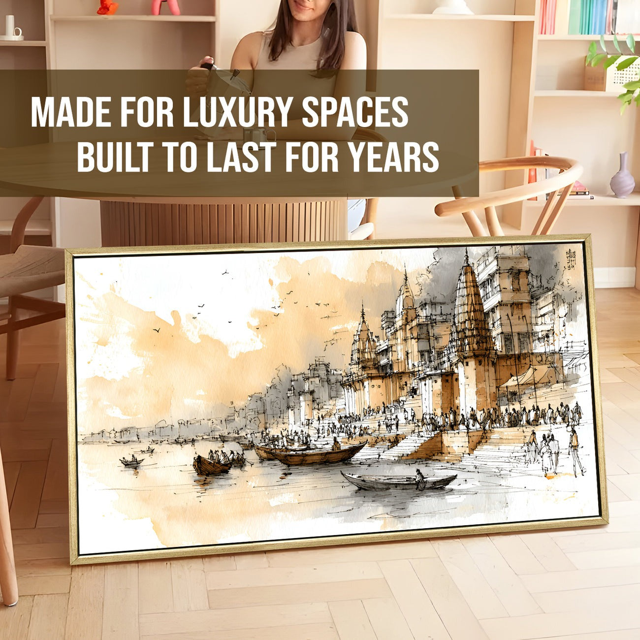 Banaras Ghats Canvas Painting