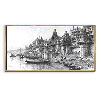 Banaras Ghats Canvas Painting 