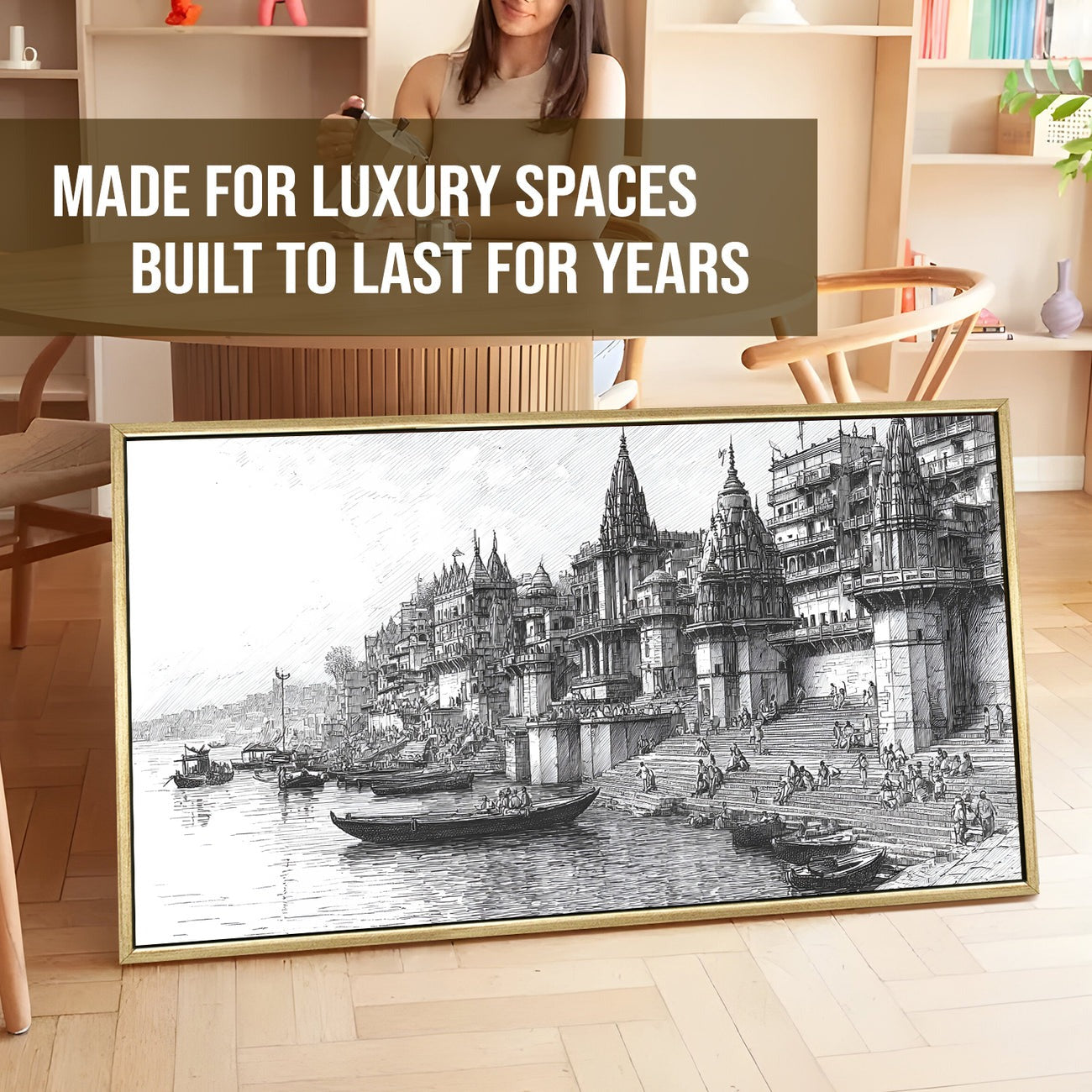 Banaras Ghats Canvas Painting 