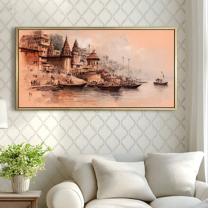 Banaras Ghats Painting – Traditional Indian Art for Home & Office