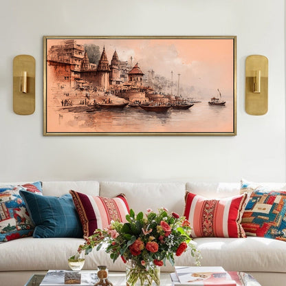 Banaras Ghats Painting – Traditional Indian Art for Home & Office