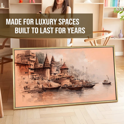 Banaras Ghats Painting – Traditional Indian Art for Home & Office