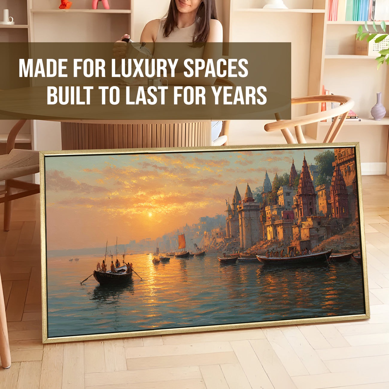 Banaras Ghats Painting – Vastu-Inspired Canvas Art for Peaceful Interiors